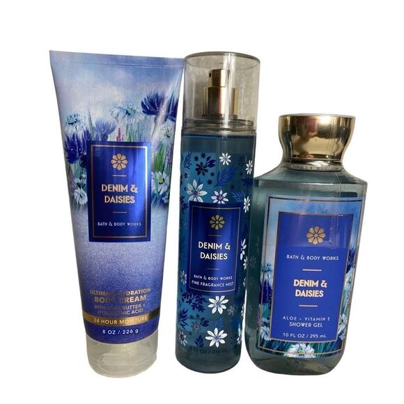 Bath and Body Works DEMIN & DAISIES 3 Pc Set
